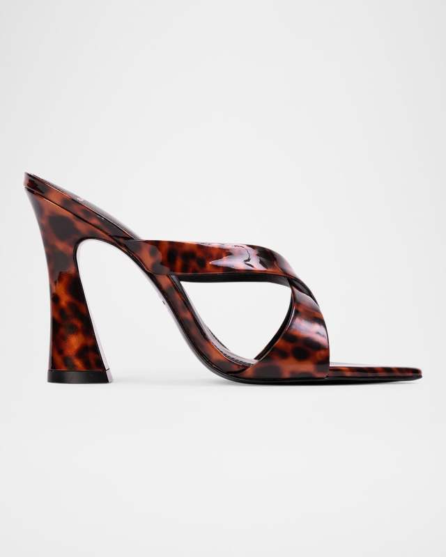 Zoey Tortoiseshell Crisscross Slide Sandals